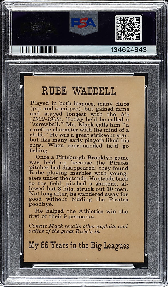 1951 Connie Mack Book Rube Waddell PSA VG 3