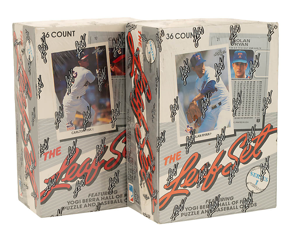 1990 Leaf First and Second Series Factory-Sealed Unopened Wax Box Pair (2 Boxes, 72 Packs)