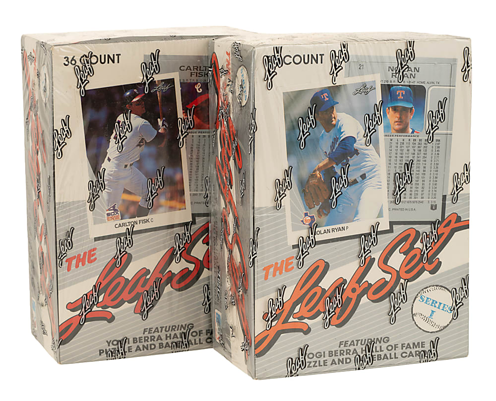 1990 Leaf First and Second Series Factory-Sealed Unopened Wax Box Pair (2 Boxes, 72 Packs)