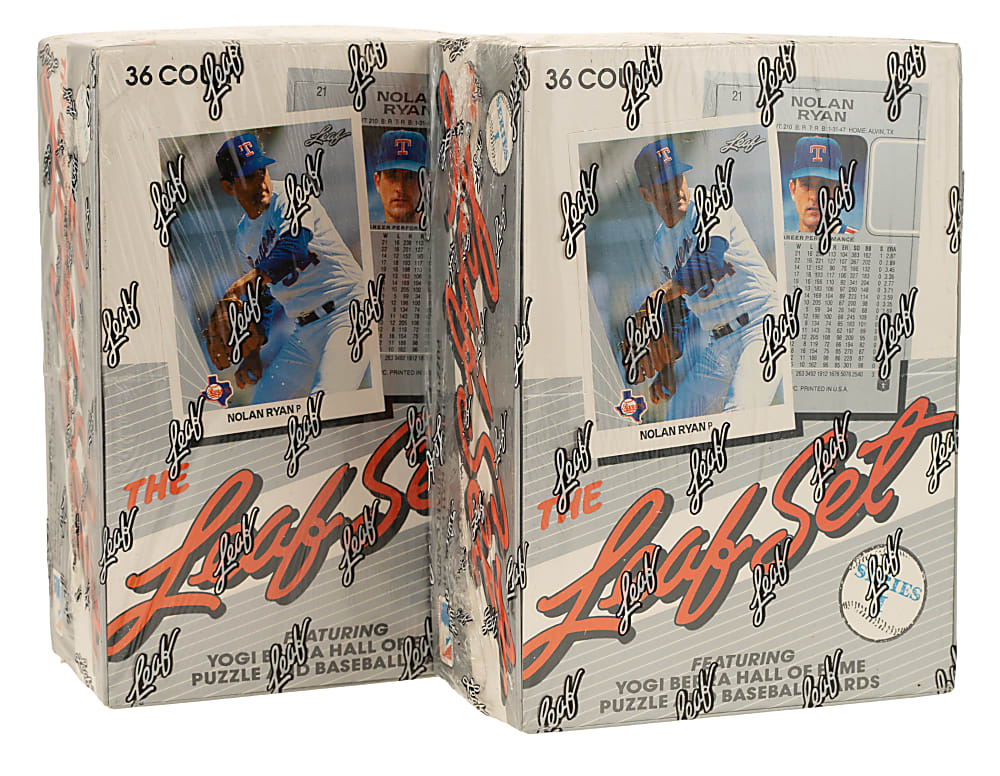 1990 Leaf First Series Factory-Sealed Unopened Wax Box Pair (2 Boxes, 72 Packs)
