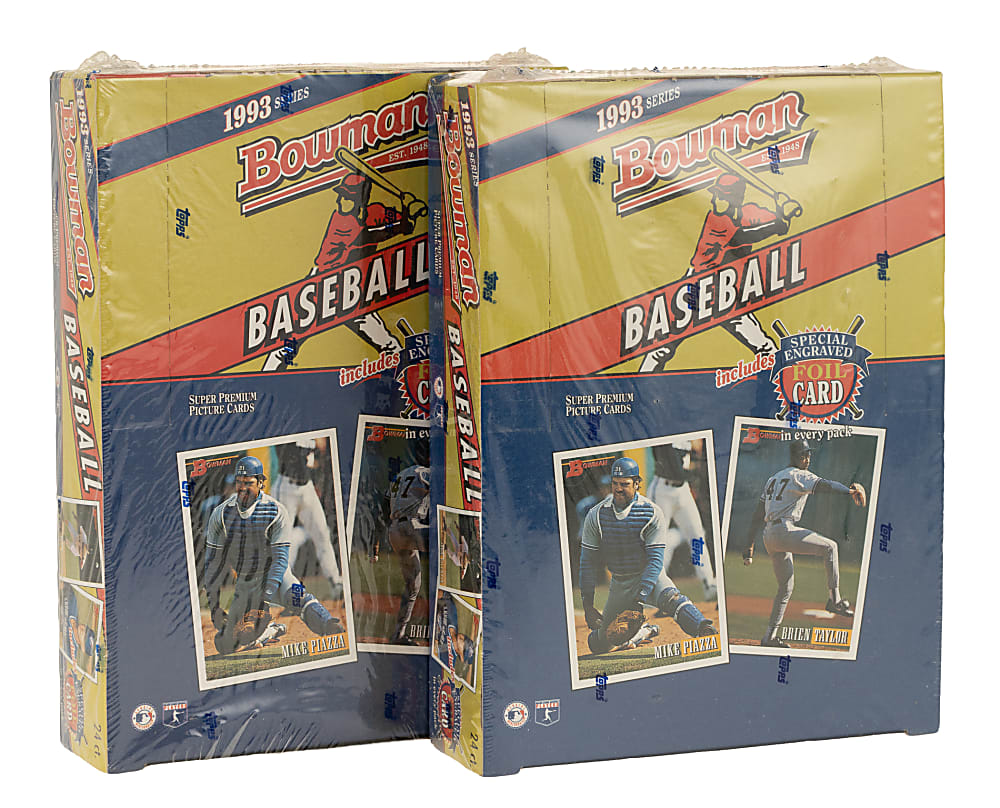 1993 Bowman Factory-Sealed Unopened Hobby Box Pair (2 Boxes, 48 Packs) - Derek Jeter Rookie Year