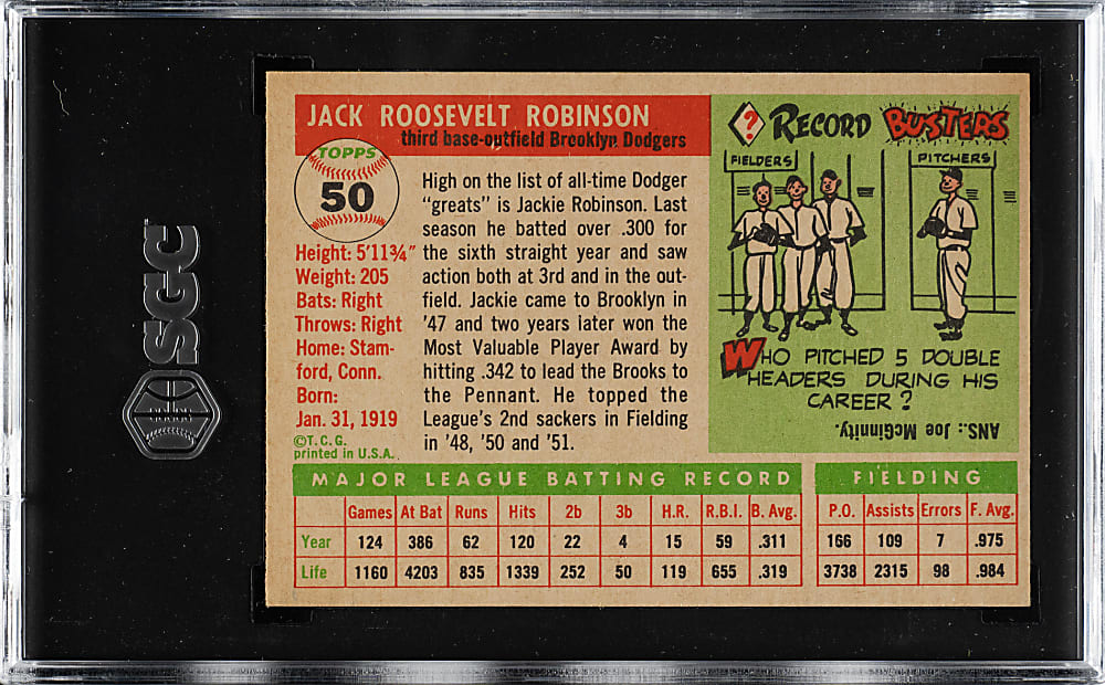 1955 Topps #50 Jackie Robinson SGC EX 5