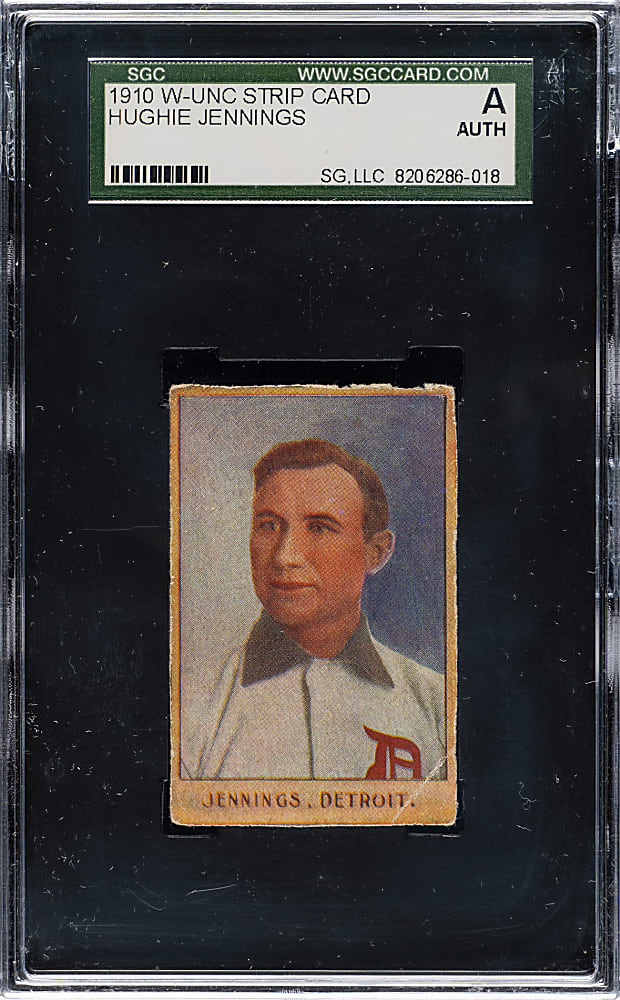 1910 W-UNC Strip Card Hughie Jennings SGC Authentic