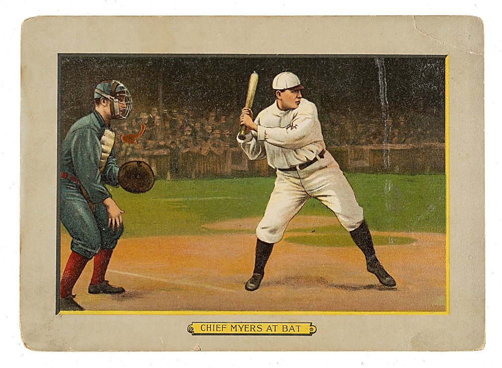 1911 T3 Turkey Red #50 Chief Myers At Bat