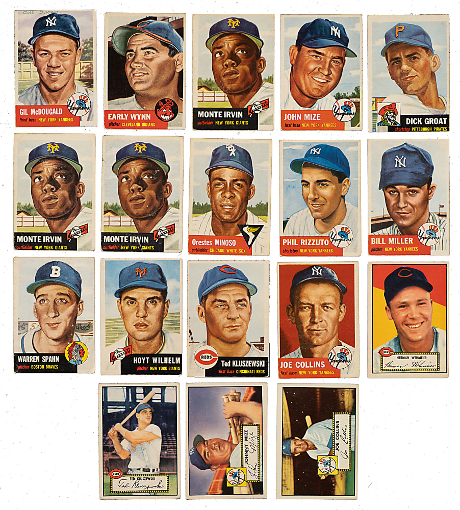 1952 and 1953 Topps Collection (36) Including Warren Spahn, Early Wynn, and Phil Rizzuto