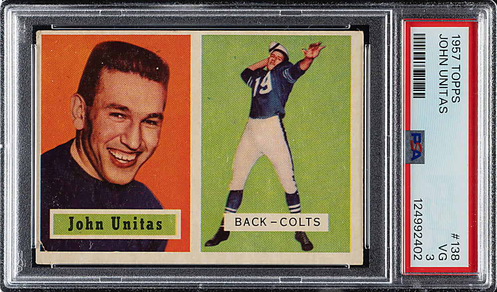 1957 Topps Football #138 Johnny Unitas Rookie PSA VG 3