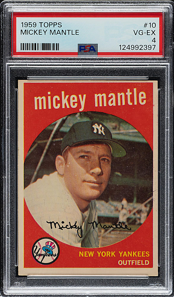 1959 Topps #10 Mickey Mantle PSA VG-EX 4