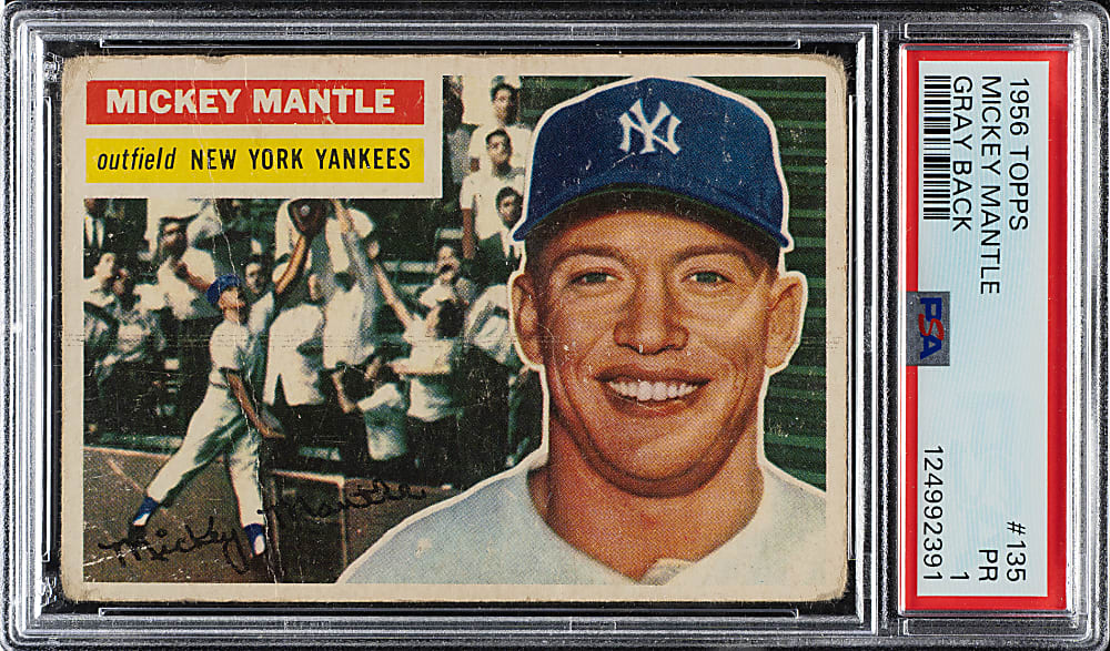 1956 Topps #135 Mickey Mantle Gray Back PSA POOR 1