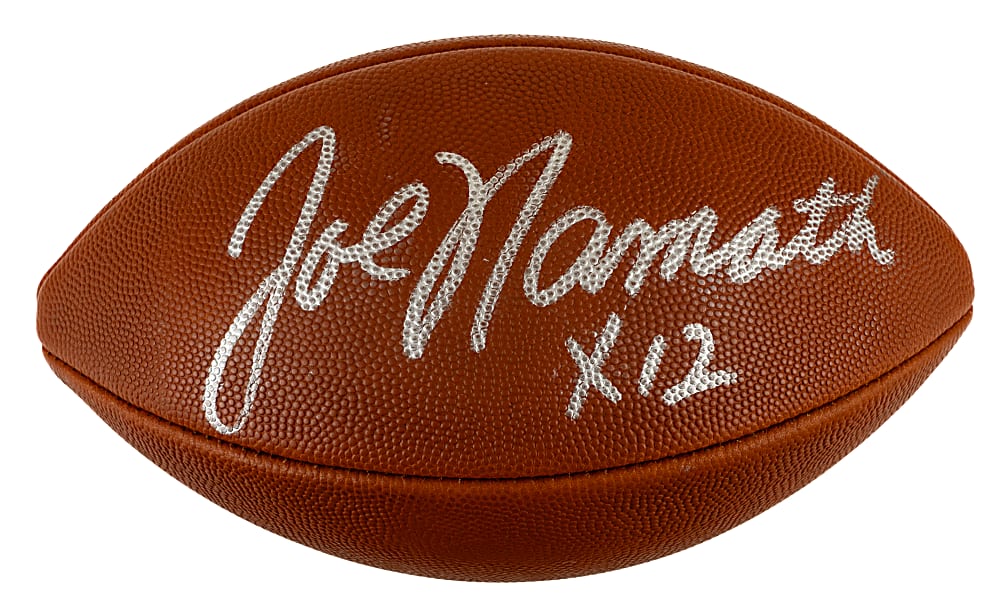 Joe Namath Signed Football with "x12" Inscription