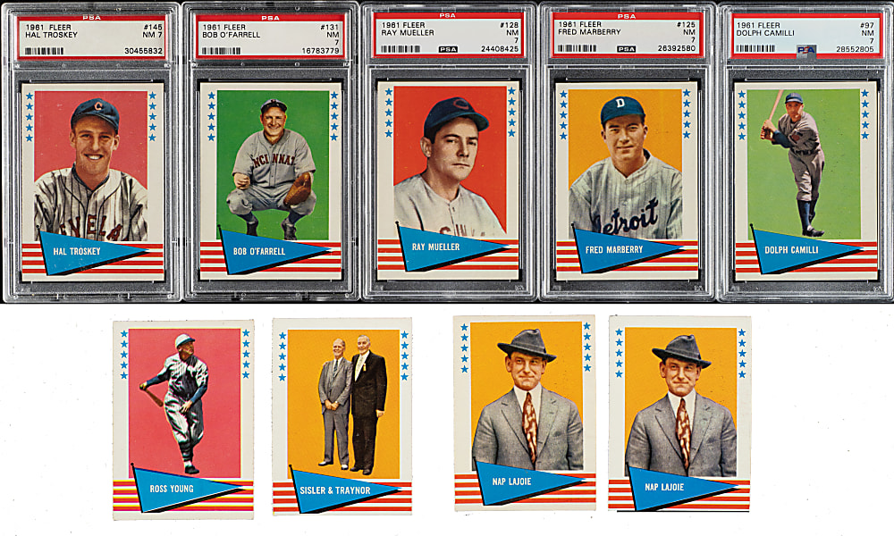 1959 to 1961 Fleer Collection (61) Including Ted Williams, Christy Mathewson, and Lou Gehrig