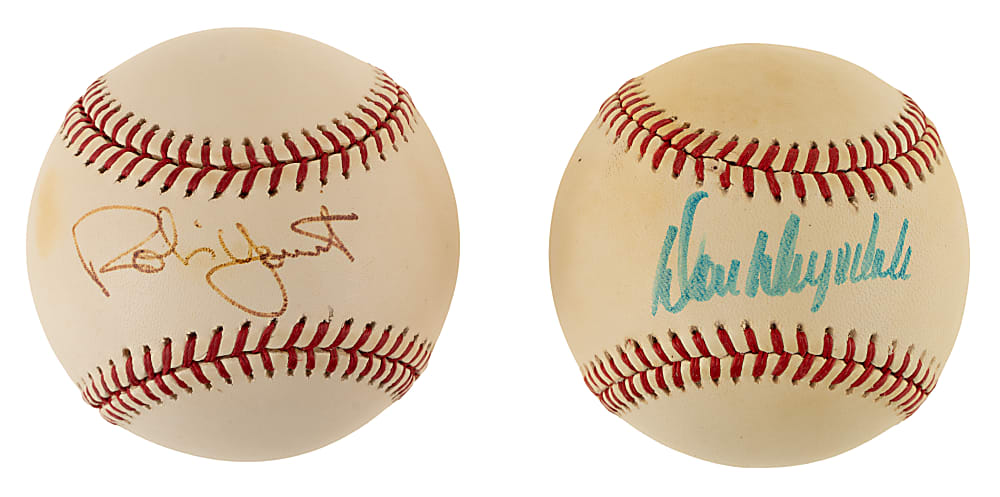 Don Drysdale and Robin Yount Single-Signed Baseball Pair