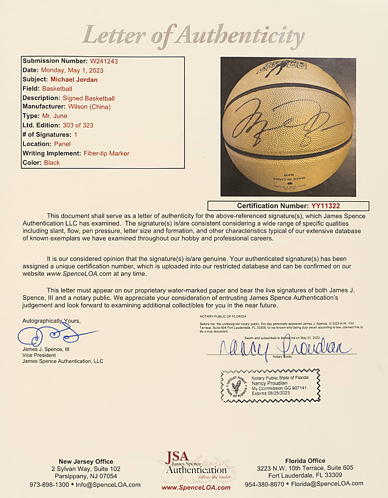 Michael Jordan Signed Limited-Edition Basketball - Upper Deck and JSA