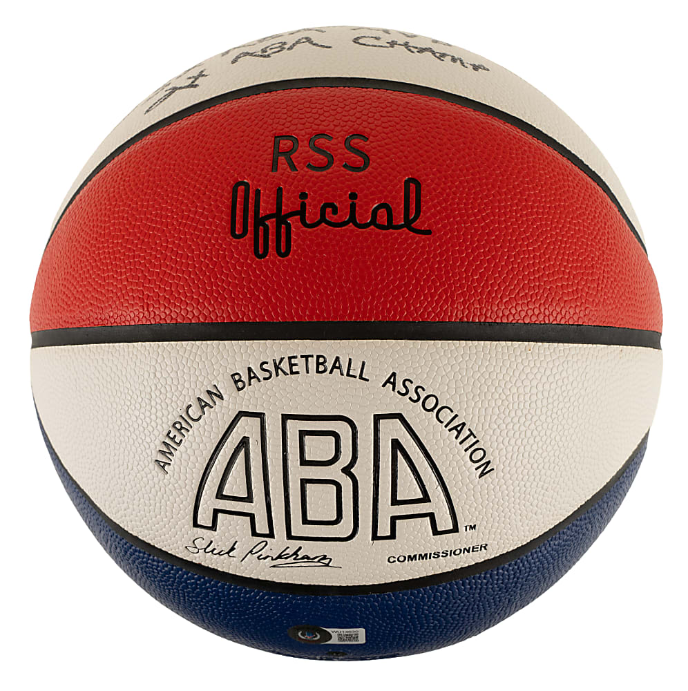Julius Erving Signed Basketball with "3x ABA MVP" and "2x ABA Champ" Inscriptions - Beckett