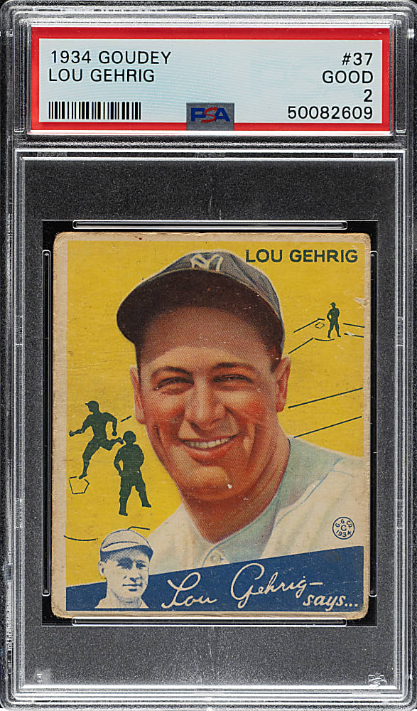 1934 R320 Goudey #37 Lou Gehrig PSA GOOD 2
