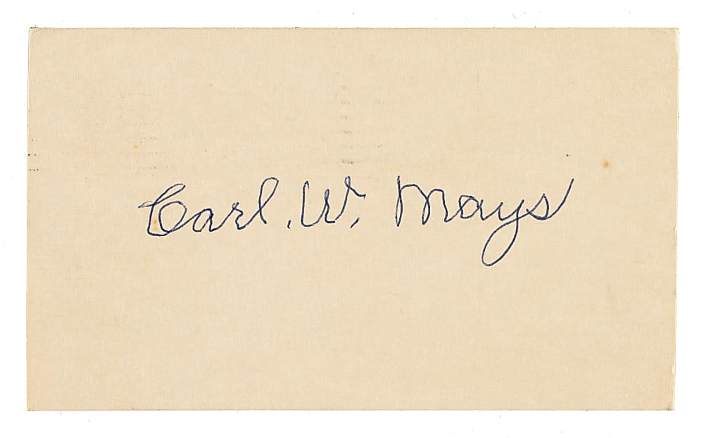 1957 Carl Mays Signed Government Postcard - JSA