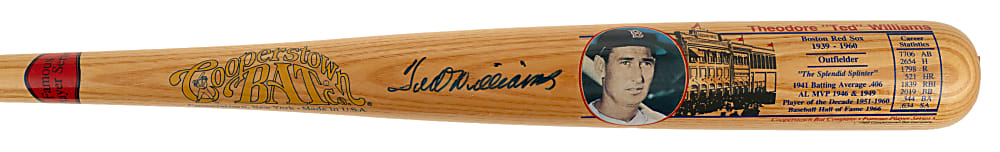 Ted Williams Signed Cooperstown Bat - JSA