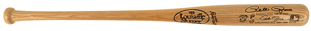 Pete Rose Signed Limited-Edition Cincinnati Reds Career Hits Total Bat - JSA