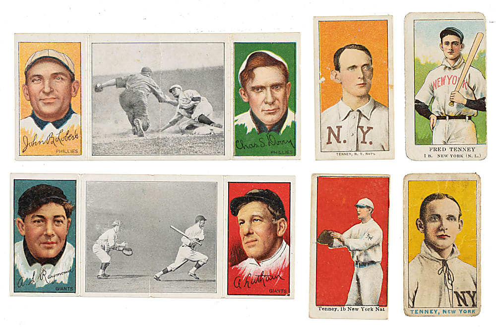 1910-Era Fred Tenney Type-Card Collection (6) Including E90-1, T206, T202, E91-A, and E104-1