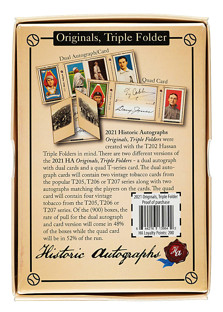 Helmar Brewing Co. Imperial Cabinet and 2021 Historic Autographs Original Triple Folder Fred Tenney Collection (5)