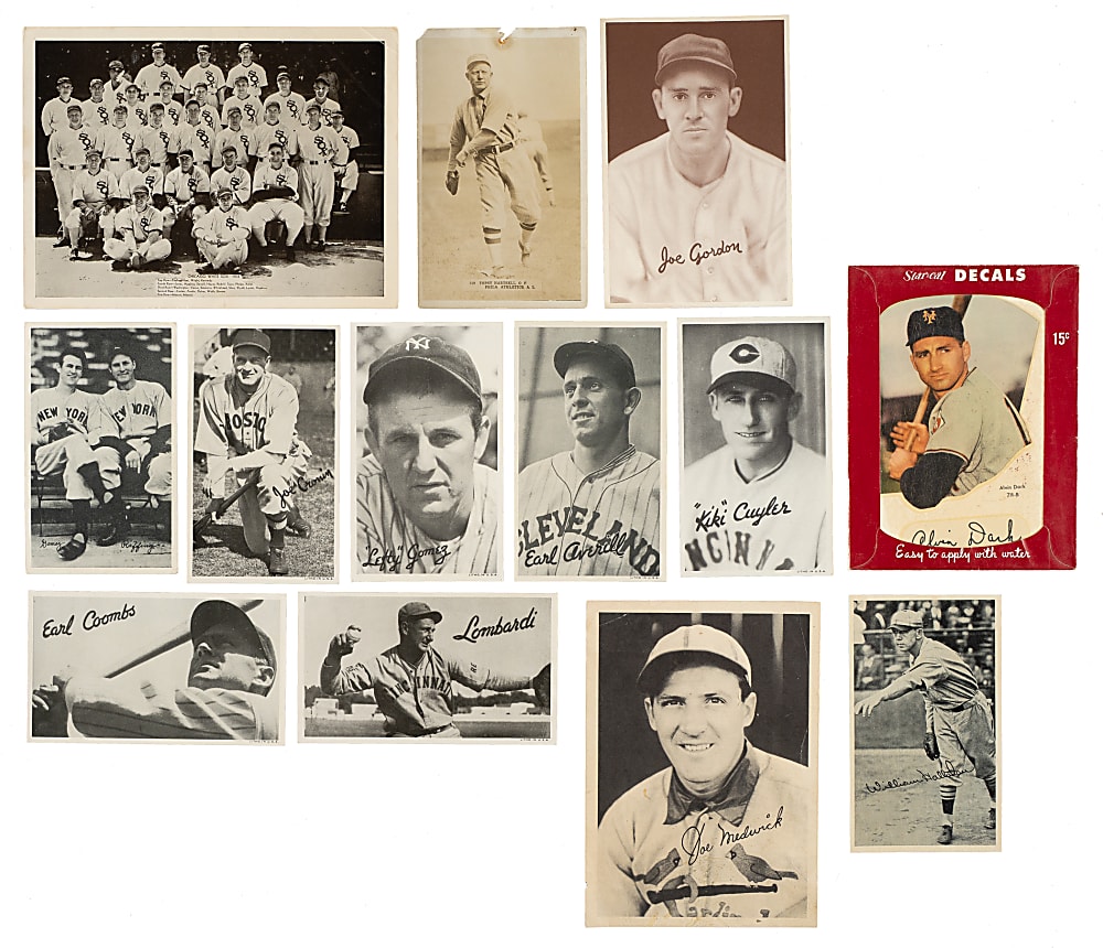 1911 to 1952 National Chicle, Goudey, and Star-Cal Decal Collection (13) Including Lefty Gomez, Ernie Lombardi, and Earl Averill