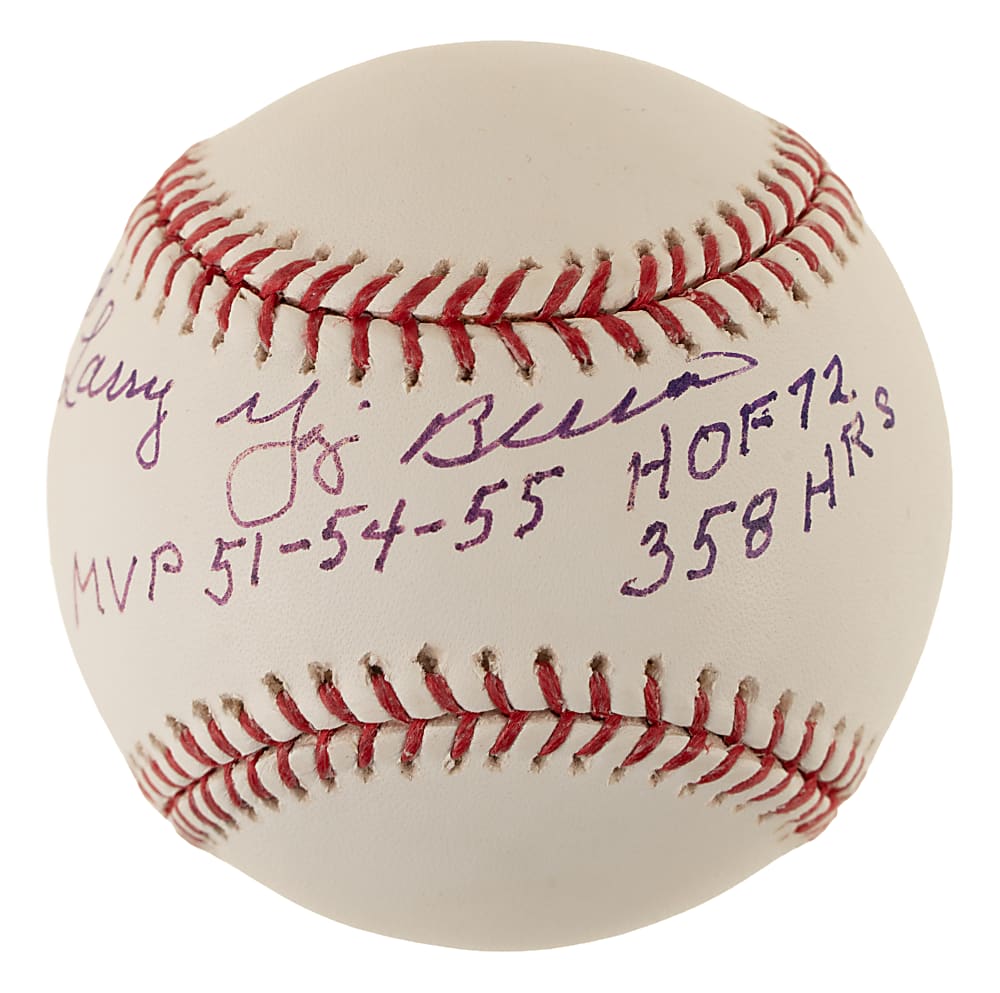 Yogi Berra Single-Signed Baseball with Multiple Inscriptions PSA/DNA MINT 9