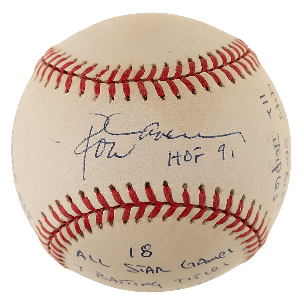 Rod Carew Single-Signed Limited-Edition Stat Baseball - JSA