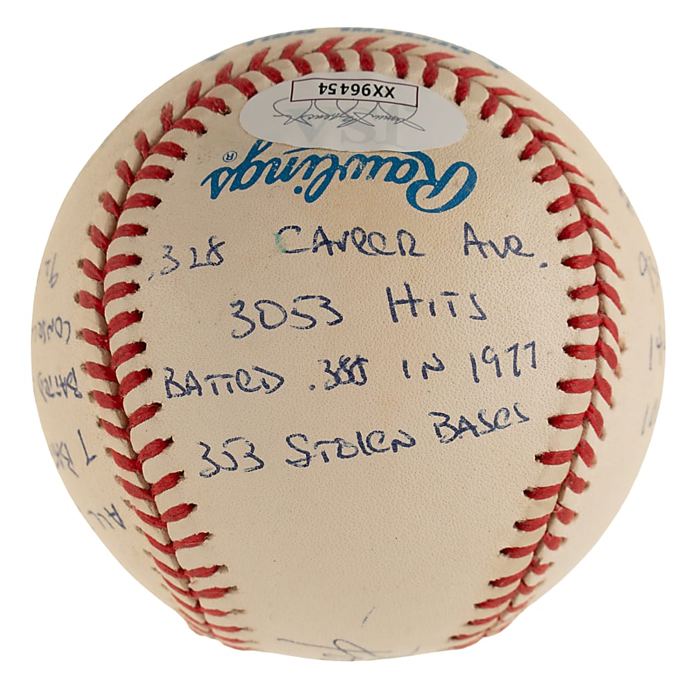 Rod Carew Single-Signed Limited-Edition Stat Baseball - JSA