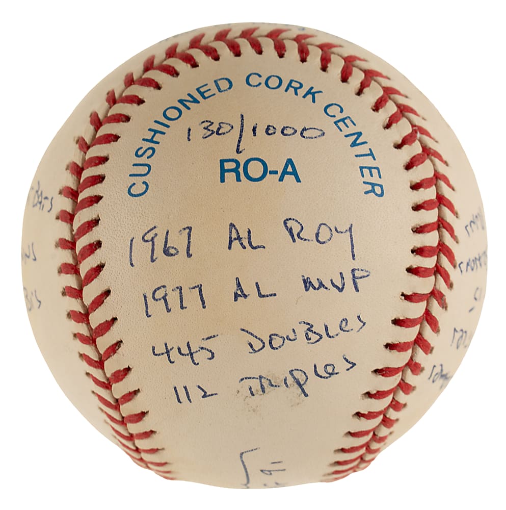 Rod Carew Single-Signed Limited-Edition Stat Baseball - JSA