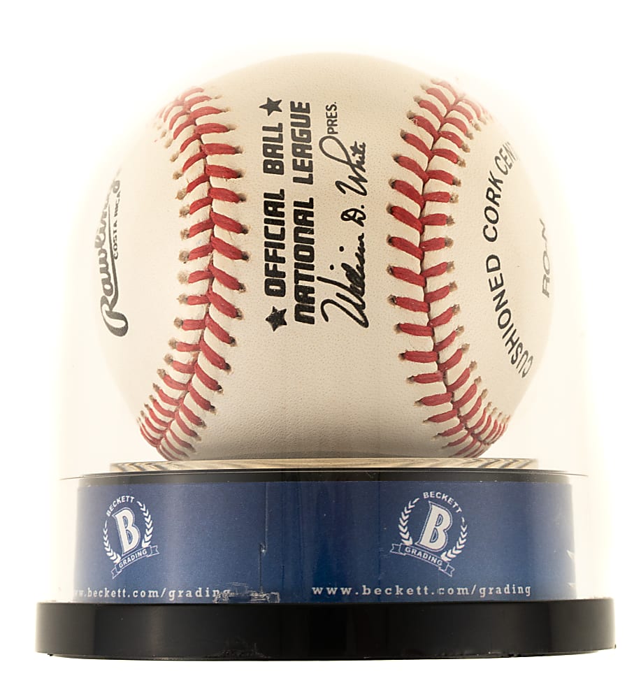 Tom Seaver Single-Signed Baseball with "8-2-92" Inscription Beckett MINT 9