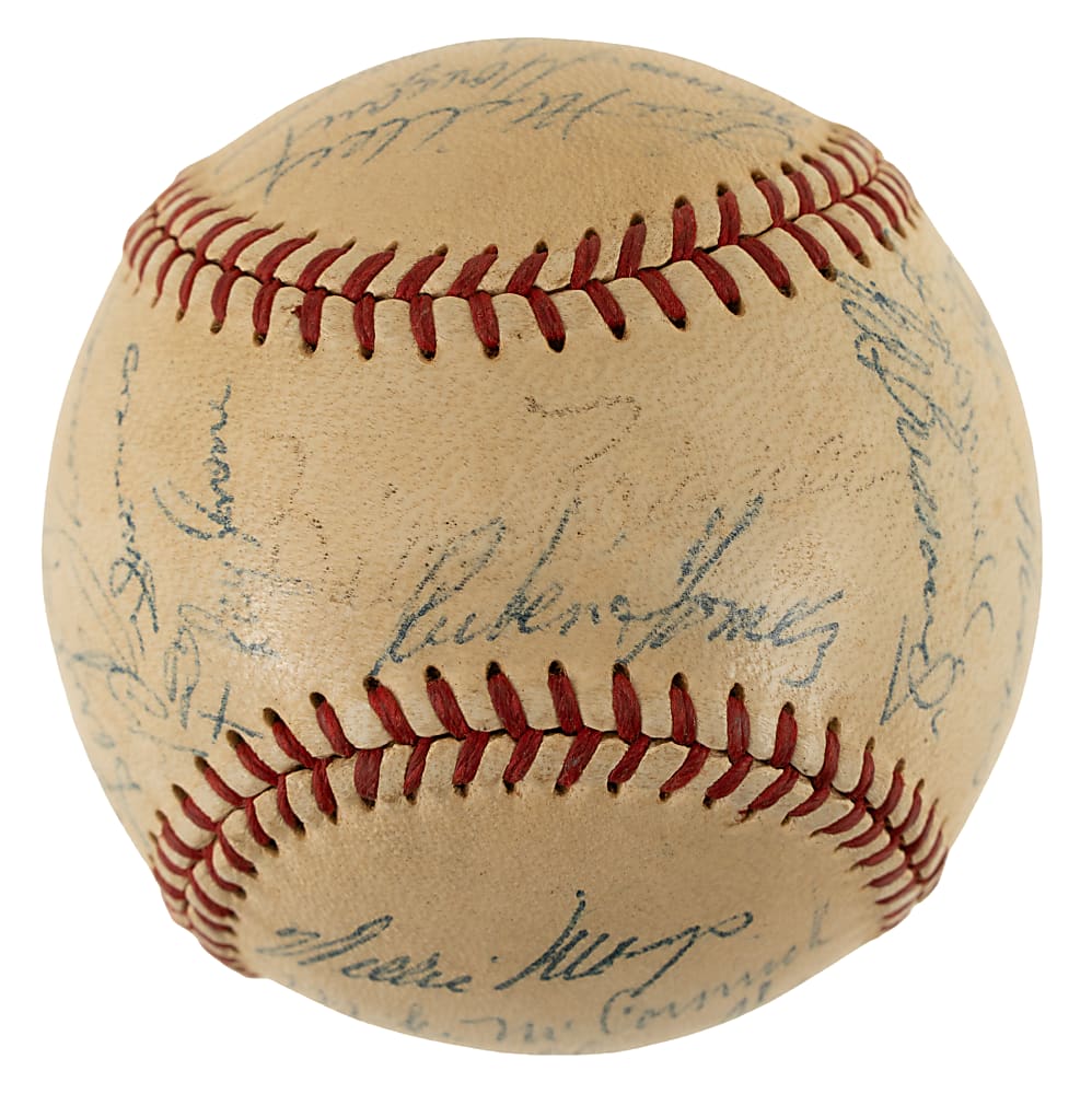 1957 New York Giants Team-Signed Baseball with Willie Mays - JSA