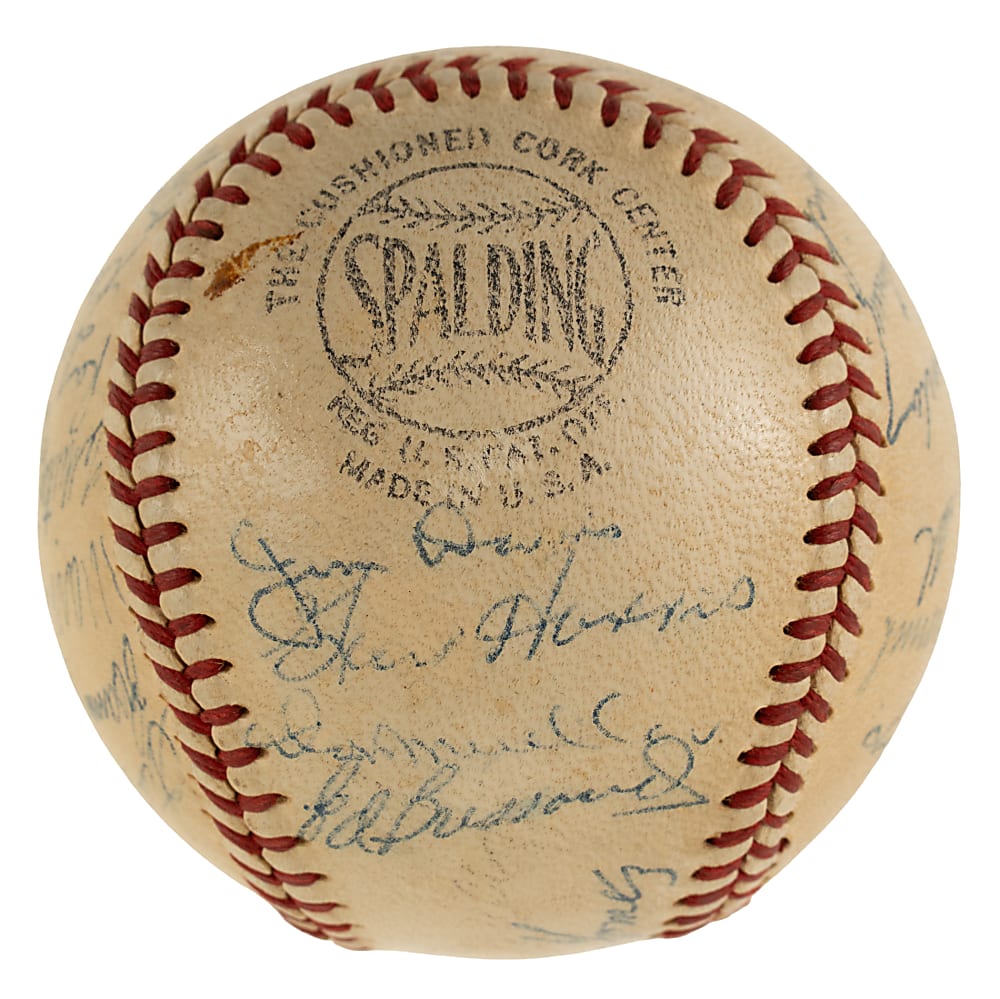 1957 New York Giants Team-Signed Baseball with Willie Mays - JSA