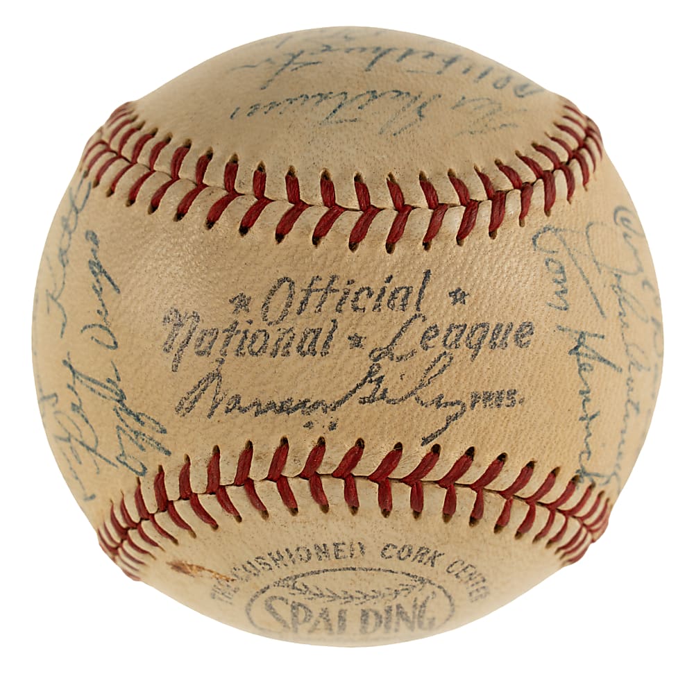 1957 New York Giants Team-Signed Baseball with Willie Mays - JSA