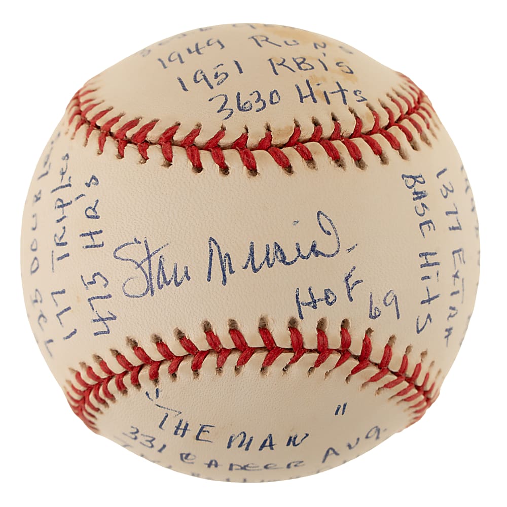 Stan Musial Signed Limited-Edition Stat Baseball - Beckett