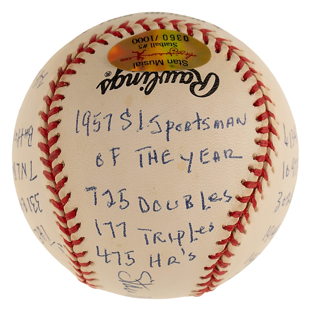 Stan Musial Signed Limited-Edition Stat Baseball - Beckett