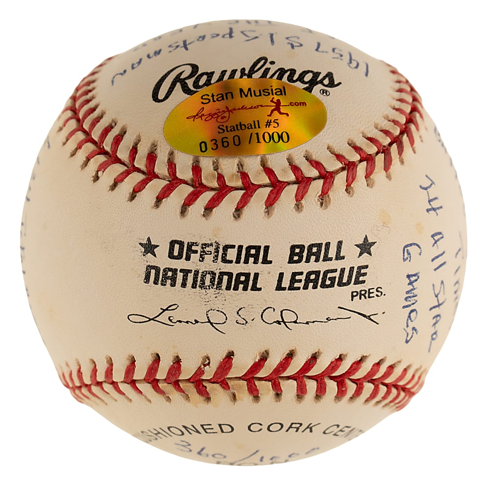 Stan Musial Signed Limited-Edition Stat Baseball - Beckett