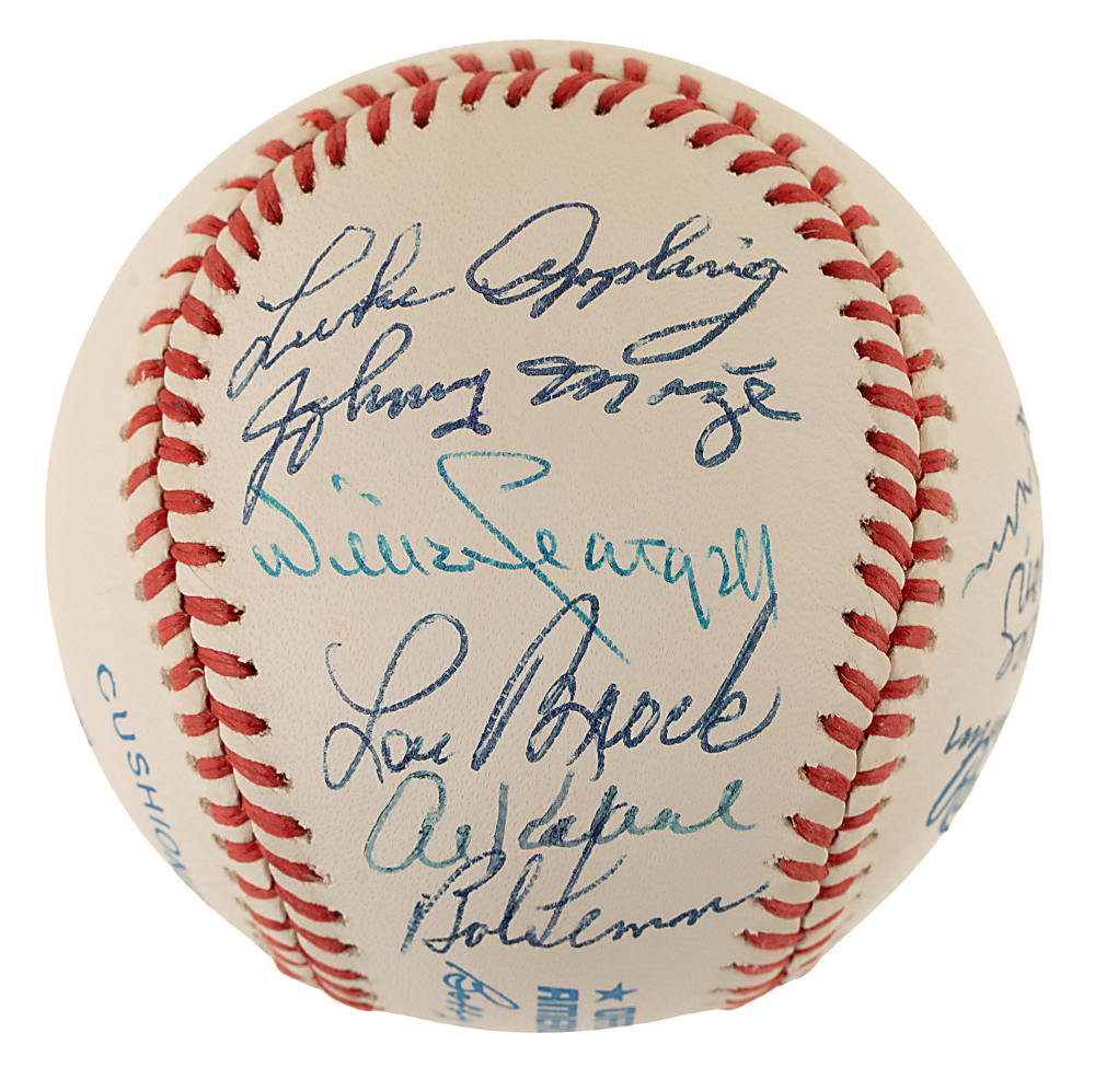 Hall of Fame Multi-Signed Baseball with Willie Stargell, Lou Brock, and Al Kaline - JSA