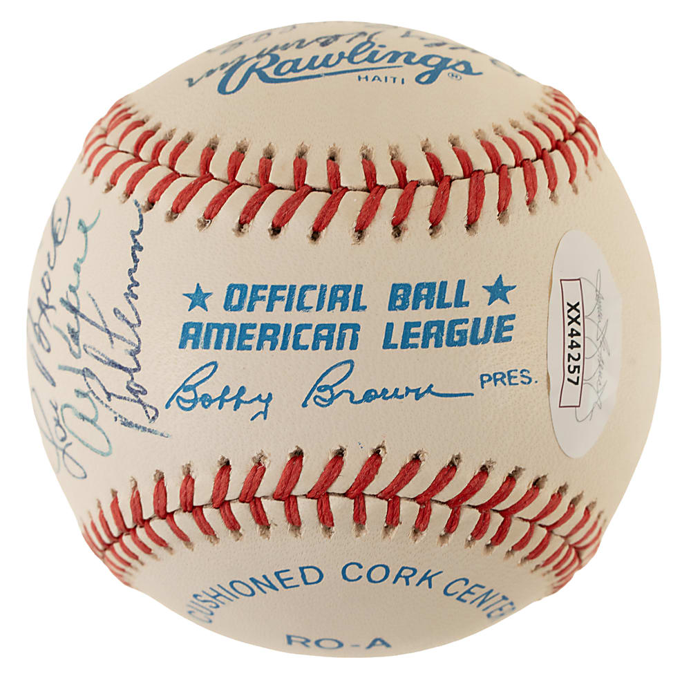 Hall of Fame Multi-Signed Baseball with Willie Stargell, Lou Brock, and Al Kaline - JSA