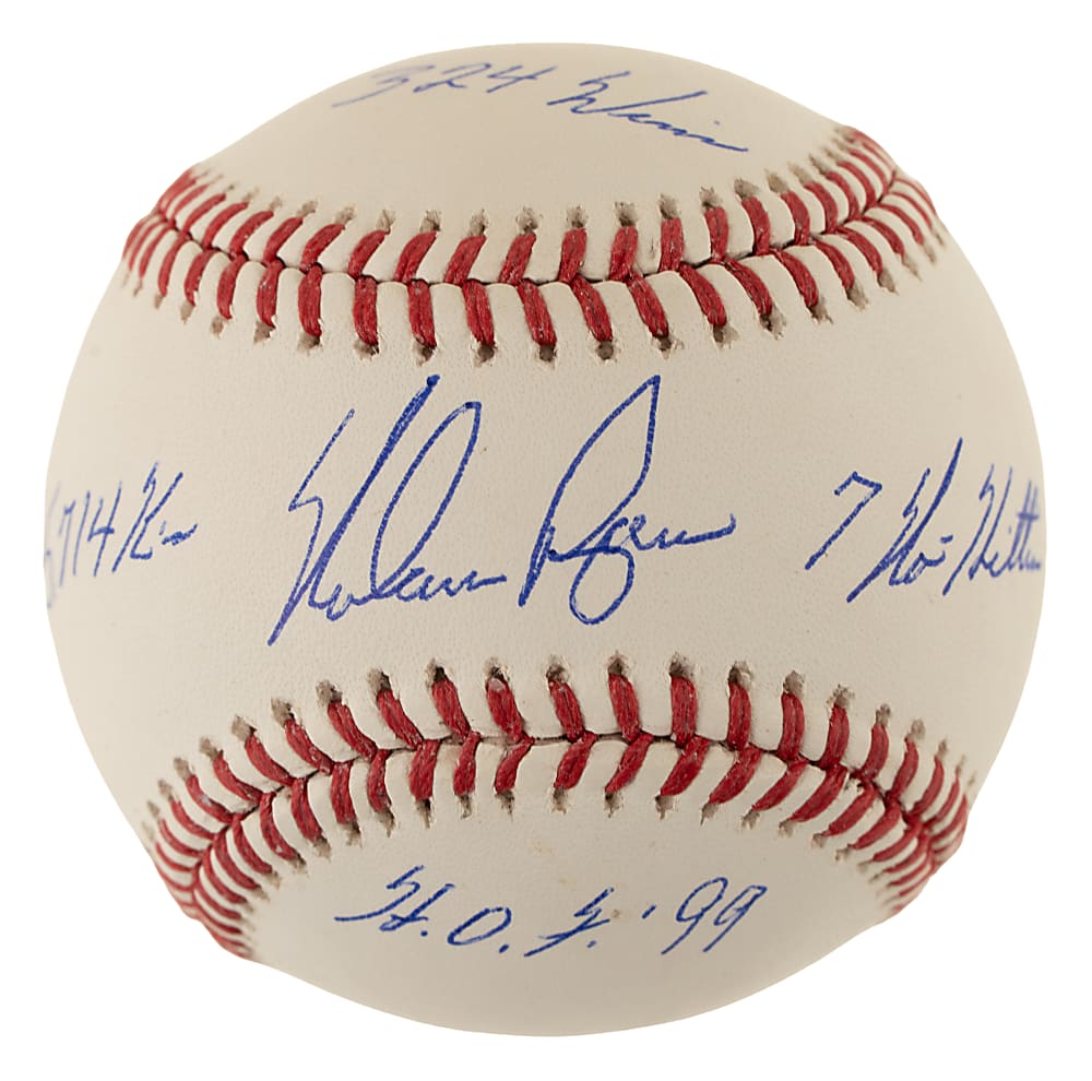 Nolan Ryan Single-Signed Baseball with Multiple Inscriptions - PSA/DNA