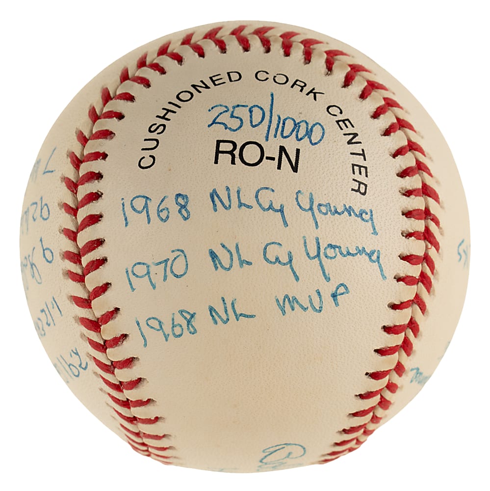 Bob Gibson Single-Signed Limited-Edition Stat Baseball - JSA