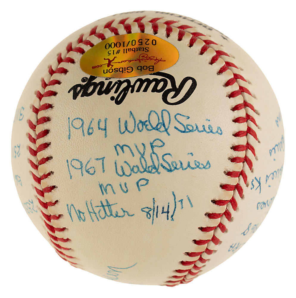 Bob Gibson Single-Signed Limited-Edition Stat Baseball - JSA
