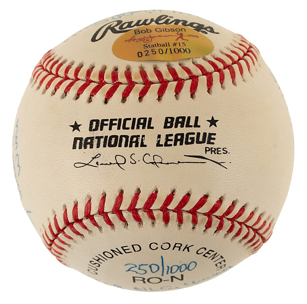 Bob Gibson Single-Signed Limited-Edition Stat Baseball - JSA