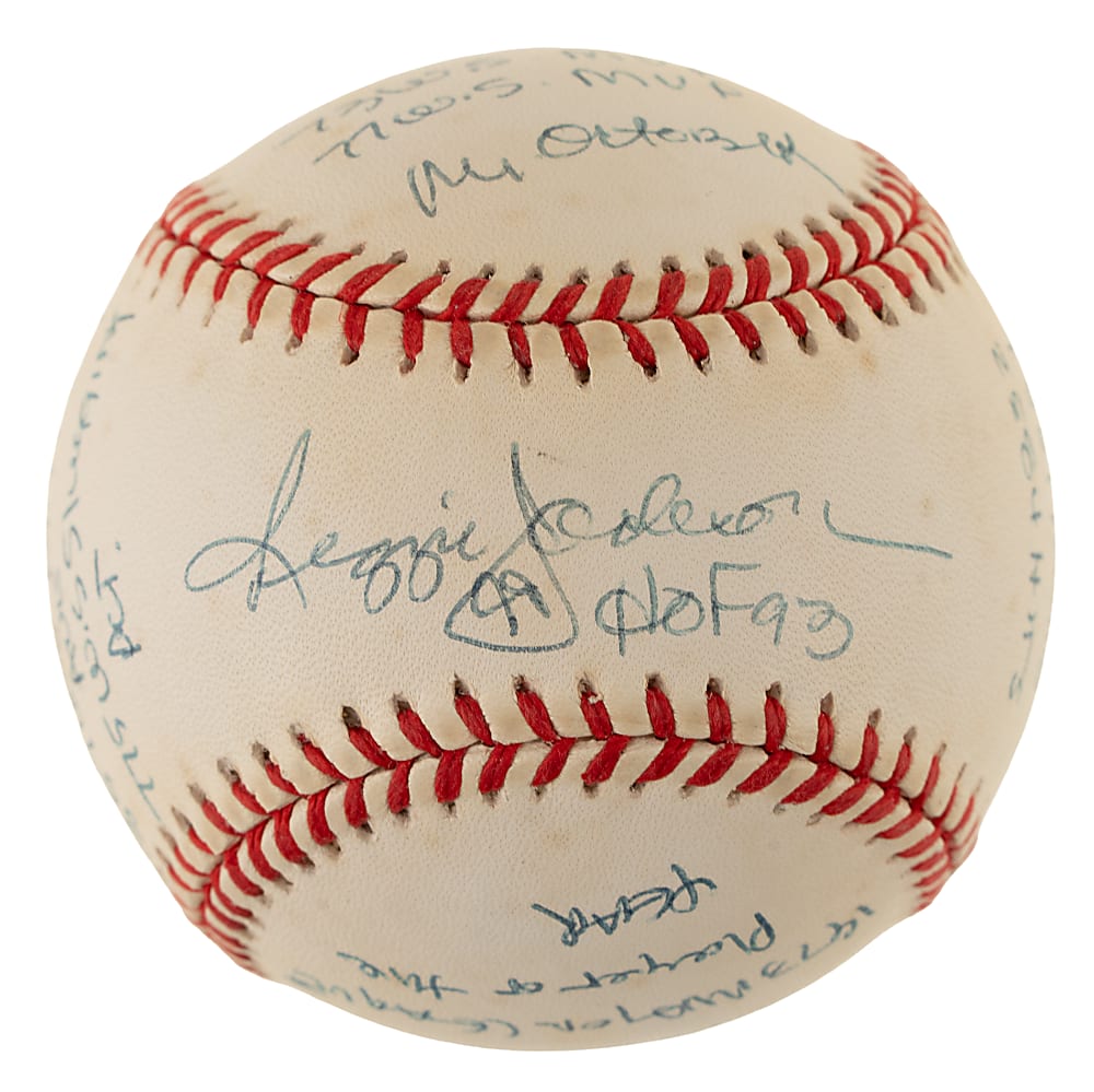 Reggie Jackson Single-Signed Limited-Edition Stat Baseball - JSA