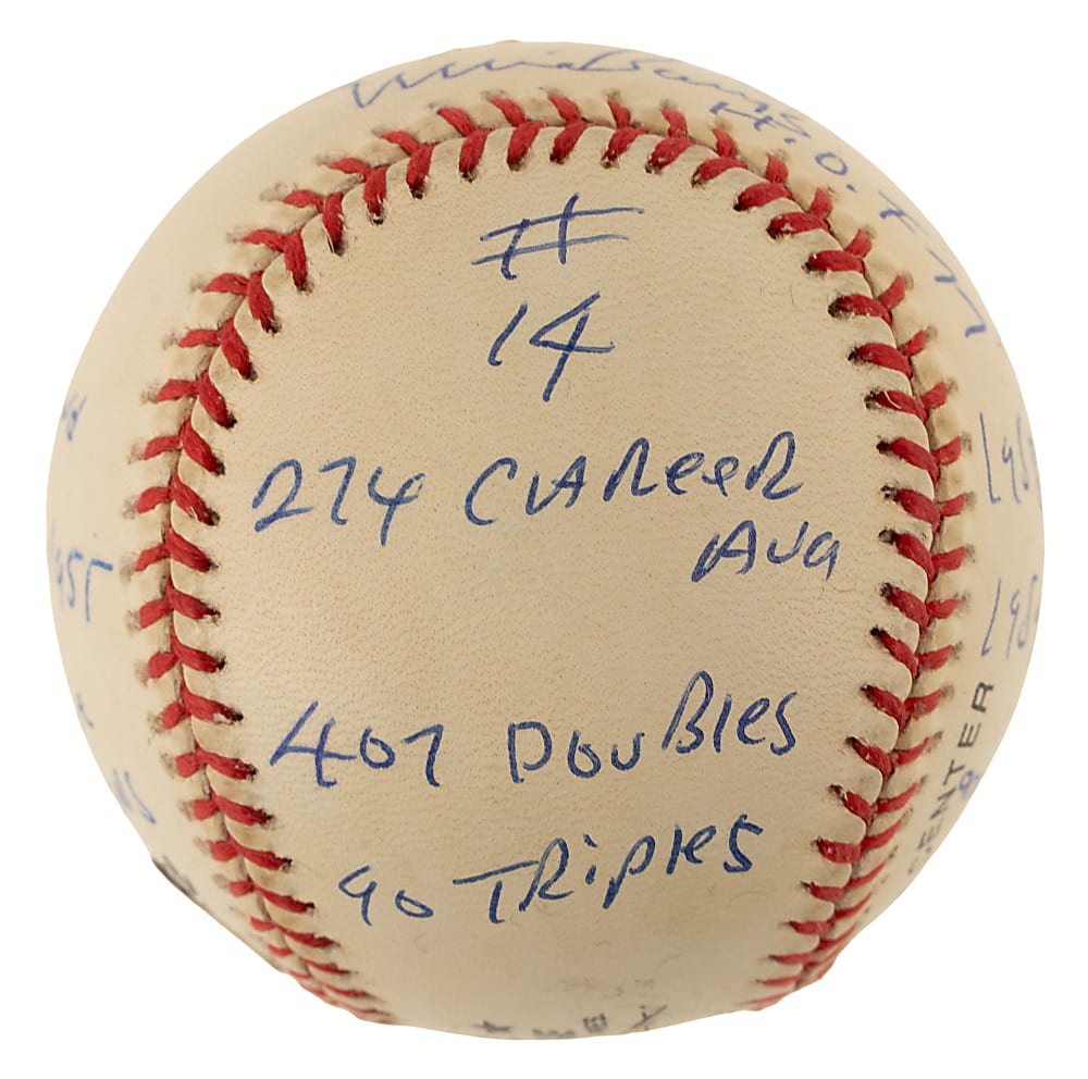 Ernie Banks Single-Signed Limited-Edition Stat Baseball - JSA