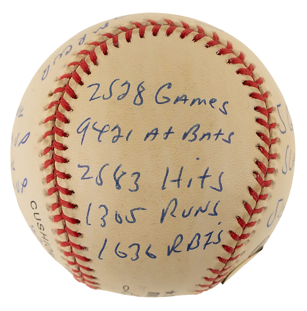 Ernie Banks Single-Signed Limited-Edition Stat Baseball - JSA