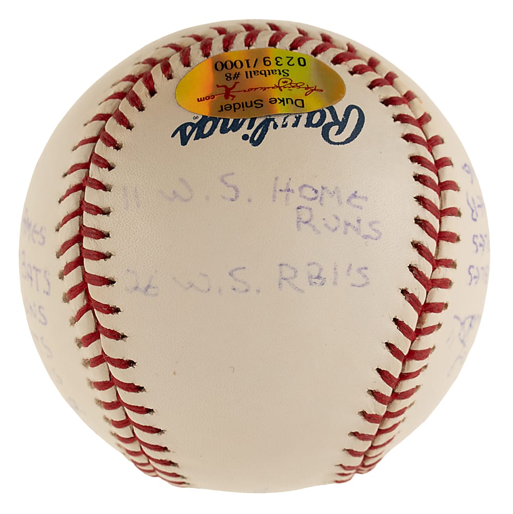 Duke Snider Single-Signed Limited-Edition Stat Baseball - JSA