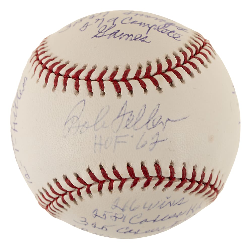 Bob Feller Single-Signed Limited Edition Stat Baseball - JSA
