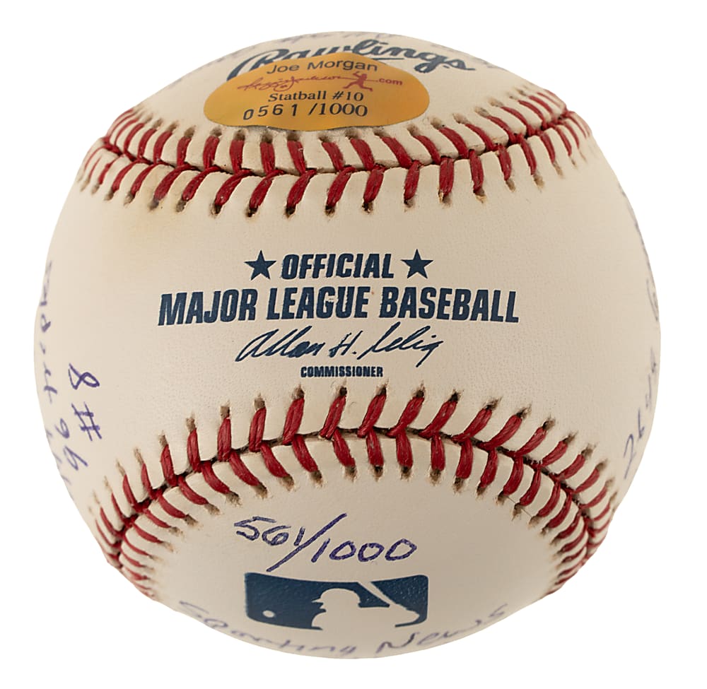 Joe Morgan Single-Signed Limited Edition Stat Baseball - JSA