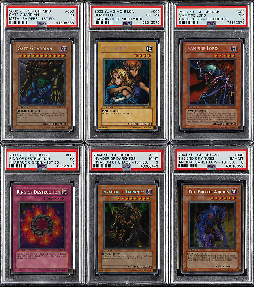 2002 to 2004 Yu-Gi-Oh! Secret Rare PSA-Graded Collection (6)