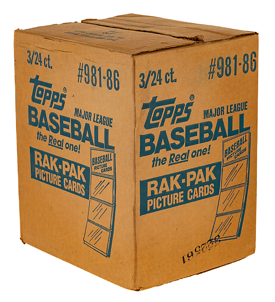 1986 Topps Factory-Sealed Unopened Rack Case (3 Boxes, 72 Packs)