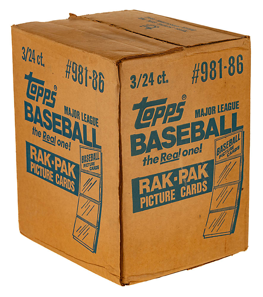 1986 Topps Factory-Sealed Unopened Rack Case (3 Boxes, 72 Packs)